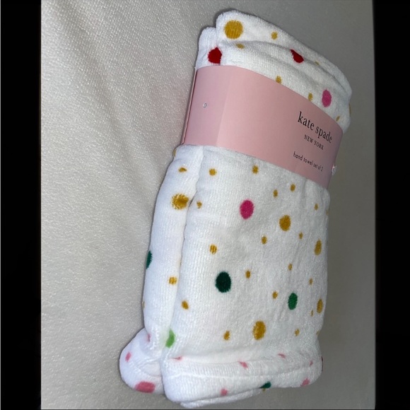 ๐HP๐New! Kate Spade Rainbow Dot Cotton Hand Towels 2 Piece-18โx28โ๐ - Picture 5 of 9